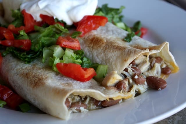 Chicken and Bean Burritos recipe by Barefeet In The Kitchen