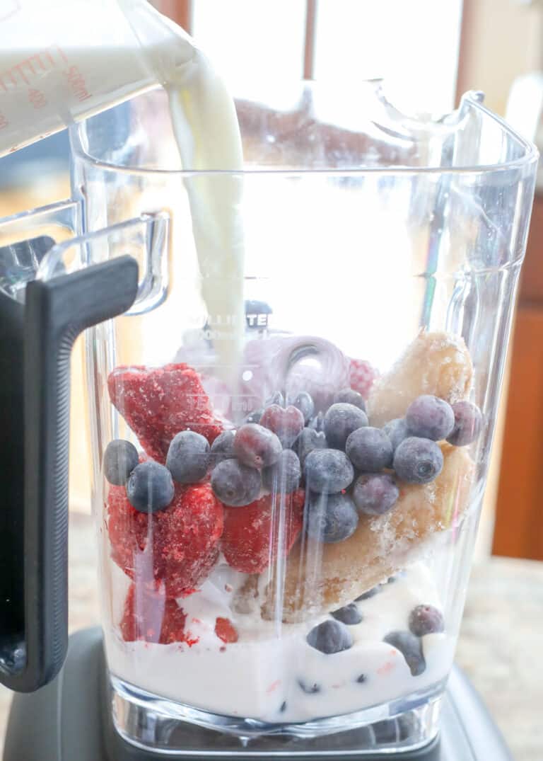 Strawberry Blueberry Banana Smoothie - Barefeet In The Kitchen