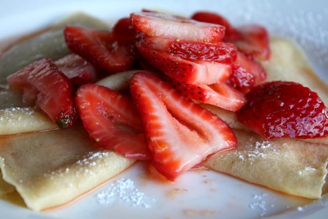 Marinated Strawberries with Dessert Crepes recipe by Barefeet In The Kitchen