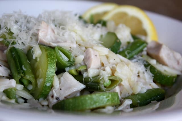 Lemon Orzo with Snap Peas and Zucchini recipe by Barefeet In The Kitchen