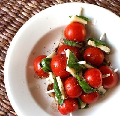 Caprese Skewers with Balsamic and Olive Oil recipe by Barefeet In The Kitchen