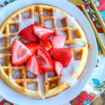 Whole Wheat Waffles with Berries and Waffle Sauce