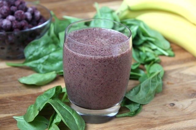 Orange Blueberry Banana Spinach Smoothie recipe by Barefeet In The Kitchen