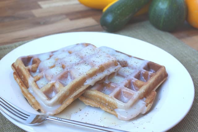 Brown Sugar and Spice Whole Wheat Zucchini Waffles recipe by Barefeet In The Kitchen