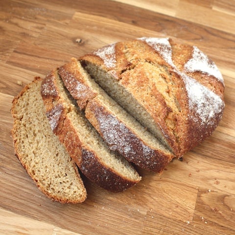 100% Whole Wheat Free-Form Artisan Bread recipe by Barefeet In The Kitchen