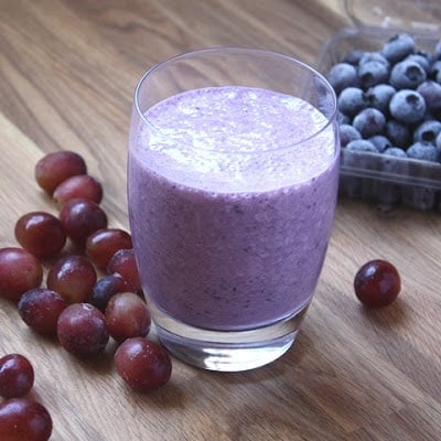 Blueberry Grape Banana Smoothie recipe by Barefeet In The Kitchen