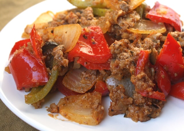 Spicy Italian Bell Pepper and Onion Skillet recipe by Barefeet In The Kitchen