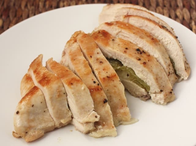 Green Chile and Pepper Jack Stuffed Chicken recipe by Barefeet In The Kitchen