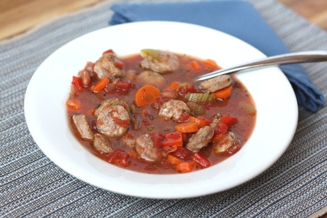 Sausage and Vegetable Soup recipe by Barefeet In The Kitchen