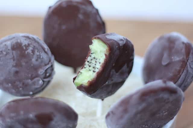 Chocolate Covered Kiwi Popsicles recipe by Barefeet In The Kitchen