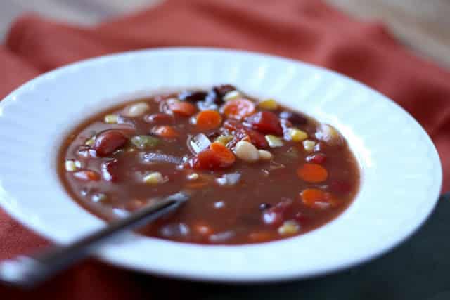 Southwestern Three Bean Soup recipe by Barefeet In The Kitchen