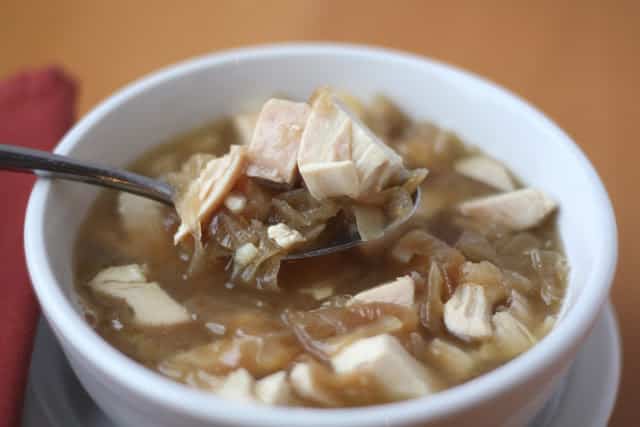 Carmelized Onion Chicken Soup recipe by Barefeet In The Kitchen