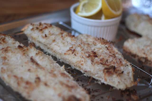 Coconut Almond Crusted Haddock recipe by Barefeet In The Kitchen