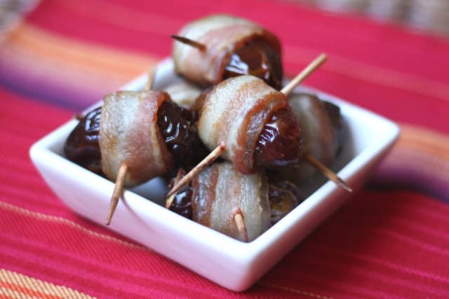 Bacon Wrapped Dates with Balsamic Reduction recipe by Barefeet In The Kitchen
