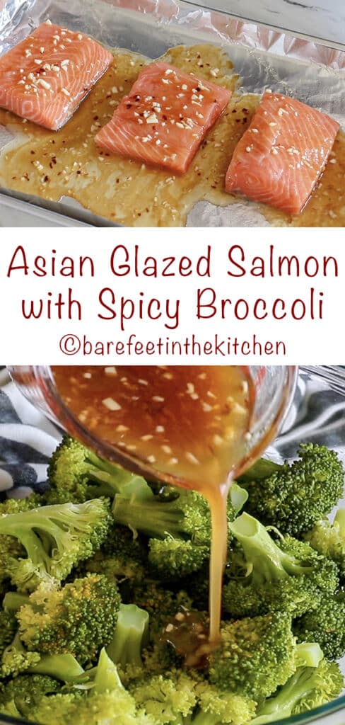 Asian Glazed Salmon with Spicy Broccoli is kid and adult approved! get the recipe at barefeetinthekitchen.com