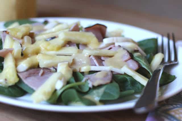 Hawaiian Salad with Pineapple Balsamic Salad Dressing recipe by Barefeet In The Kitchen