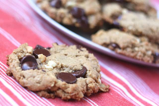 Oatmeal Chocolate Chip Peanut Butter Cookies recipe by Barefeet In The Kitchen