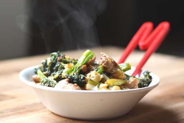 Spicy Chicken and Broccolini Stir Fry recipe by Barefeet In The Kitchen