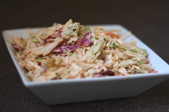 Sriracha Coleslaw recipe by Barefeet In The Kitchen