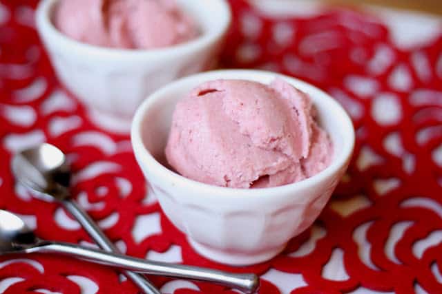 Strawberry Date Shake Smoothie Ice Cream recipe by Barefeet In The Kitchen