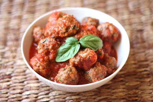 Baked Italian Herb and Parmesan Meatballs recipe by Barefeet In The Kitchen
