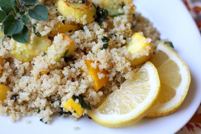 Lemon Herb Quinoa with Summer Squash recipe by Barefeet In The Kitchen