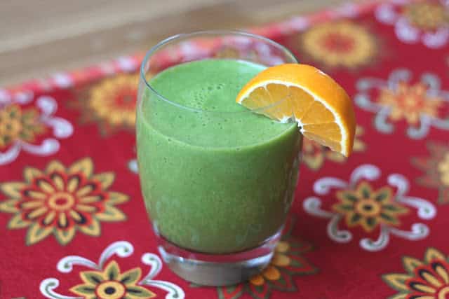 Pineapple Orange Banana Spinach Smoothie recipe by Barefeet In The Kitchen