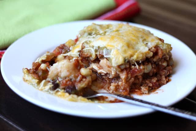 Southwestern Chicken Mexican Lasagna recipe by Barefeet In The Kitchen