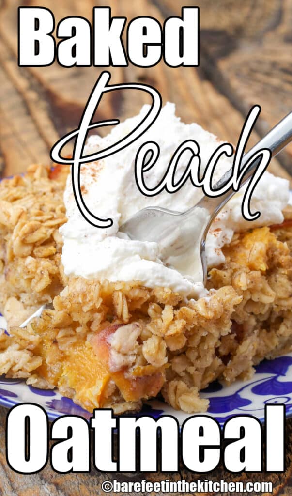 Peach Oatmeal with whipped cream