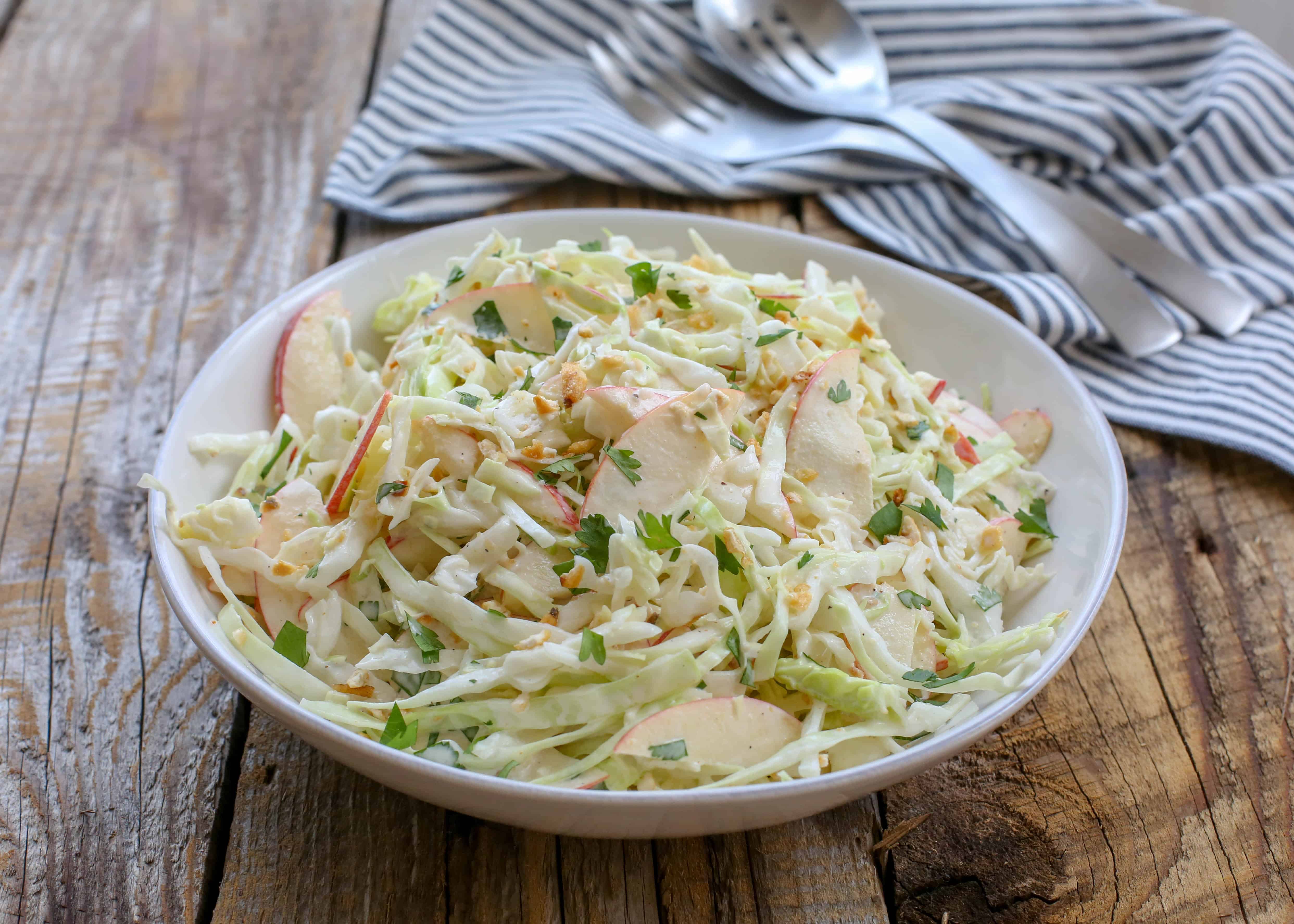 Sweet and Spicy Apple Coleslaw | Barefeet in the Kitchen