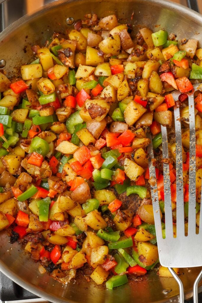 potatoes with onions and peppers