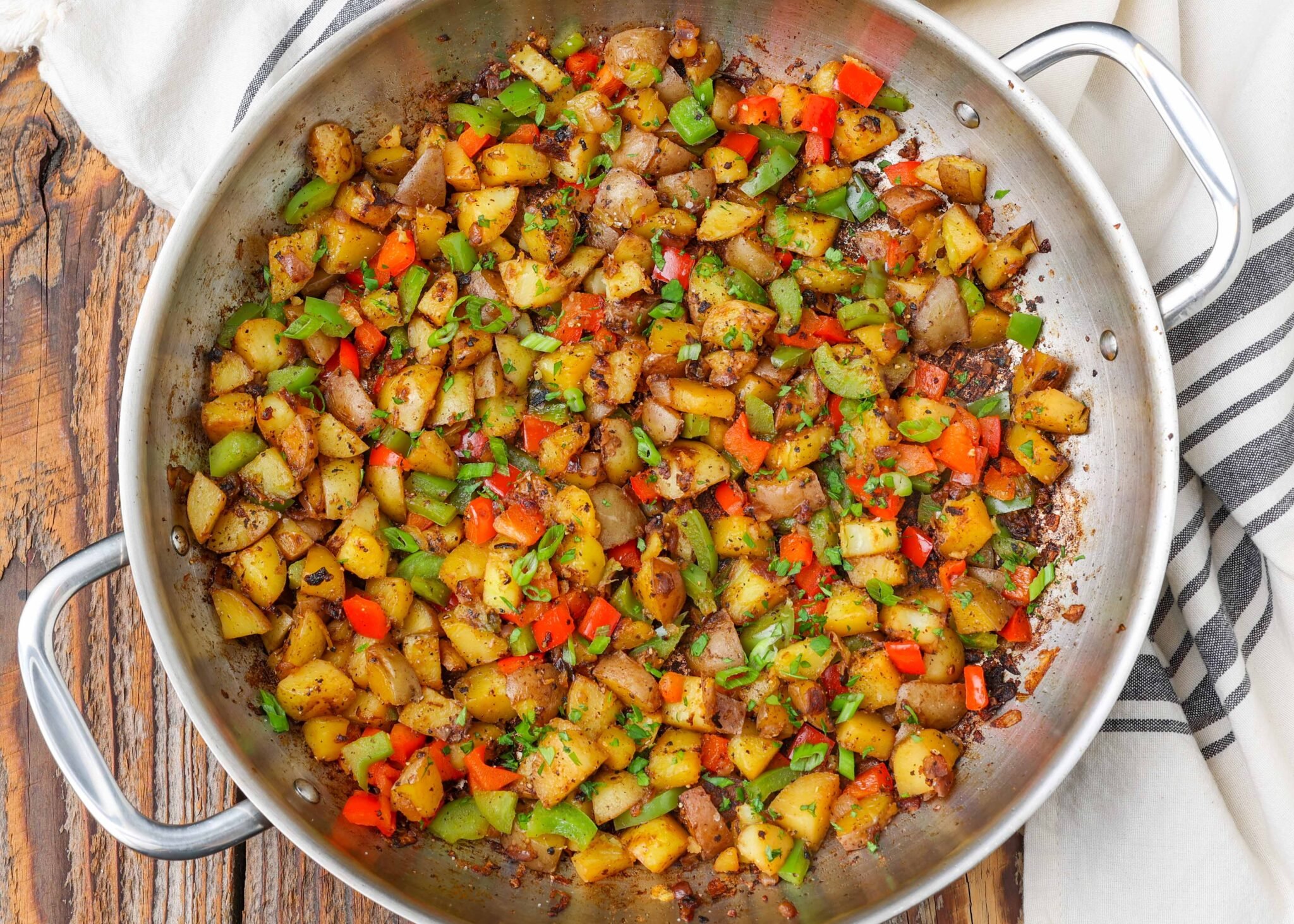 Breakfast Potatoes with Peppers and Onions - Barefeet in the Kitchen