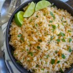 Chipotle Lime Rice makes an awesome side dish for any Mexican food! - get the recipe at barefeetinthekitchen.com