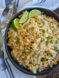 Chipotle Lime Rice makes an awesome side dish for any Mexican food! - get the recipe at barefeetinthekitchen.com