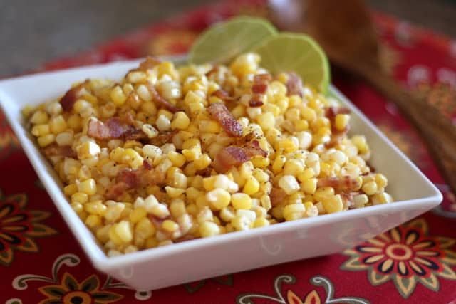 Southwestern Corn Skillet with Chile and Lime recipe by Barefeet In The Kitchen