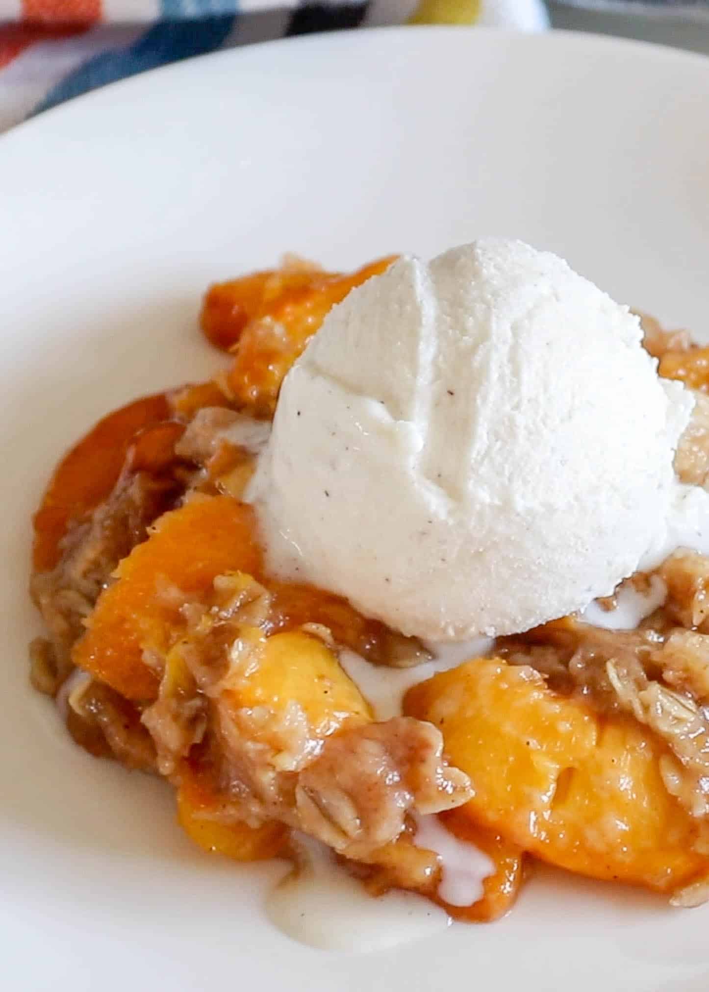 Spiced Peach Oatmeal Crunch {traditional and gluten free recipes}