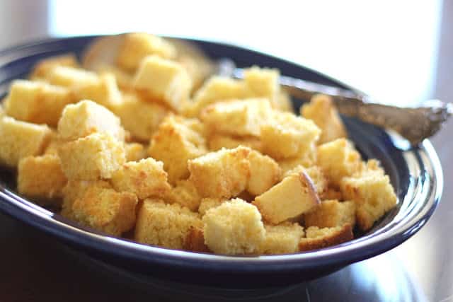 Cornbread Croutons recipe by Barefeet In The Kitchen