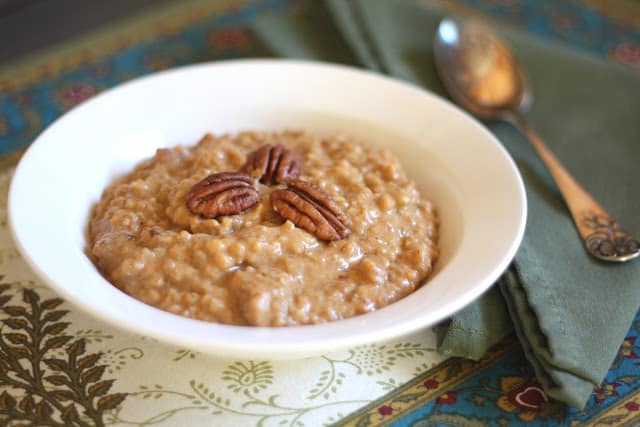 Baked Pumpkin Spice and Toasted Pecan Steel Cut Oatmeal recipe by Barefeet In The Kitchen