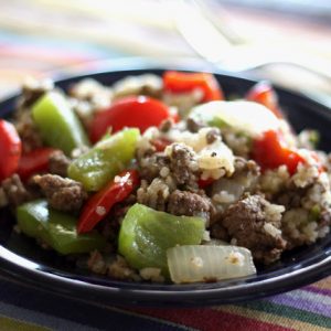 Spicy Hot Green Chile Beef and Pepper Skillet - Barefeet in the Kitchen