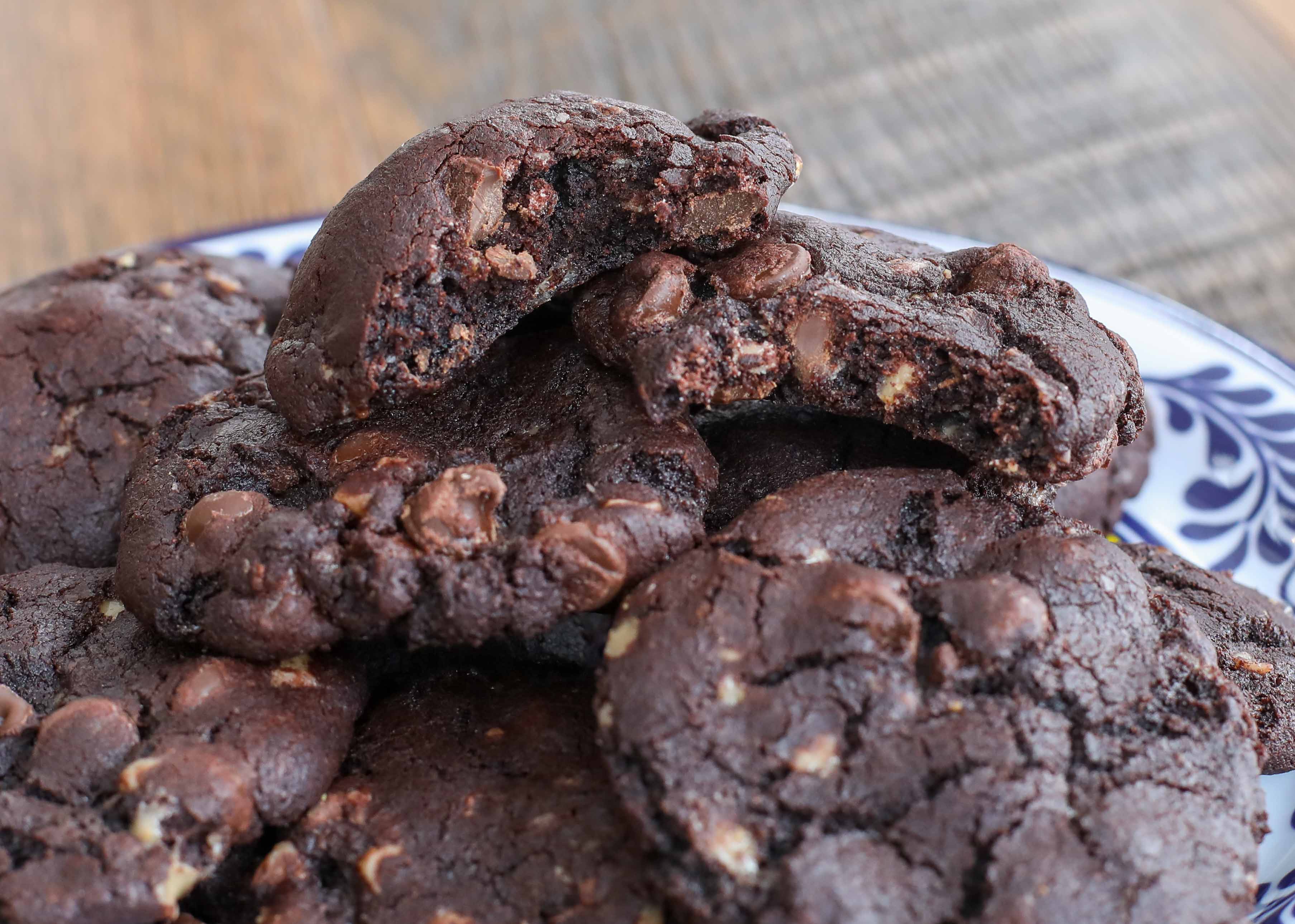 Dark Chocolate Toffee Cookies - Barefeet in the Kitchen