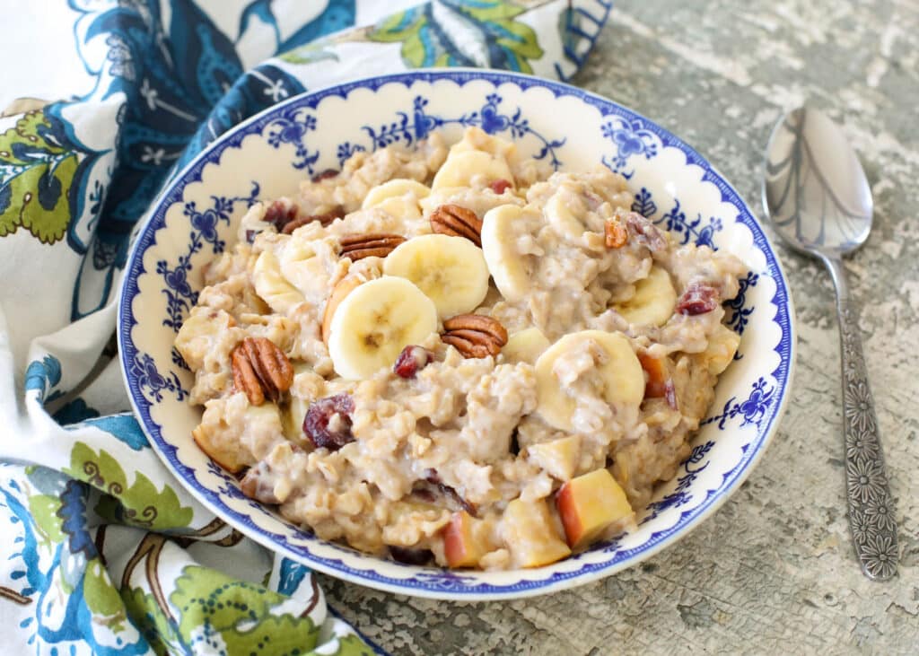 Holiday Oatmeal is a favorite all year round! get the recipe at barefeetinthekitchen.com