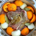 Pork Carnitas - in dutch oven (get the recipe at barefeetinthekitchen.com)