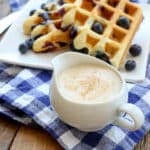 Grandma's Waffle Sauce is like nothing else you've ever tasted. It's a must have for waffles and pancakes! get the recipe at barefeetinthekitchen.com