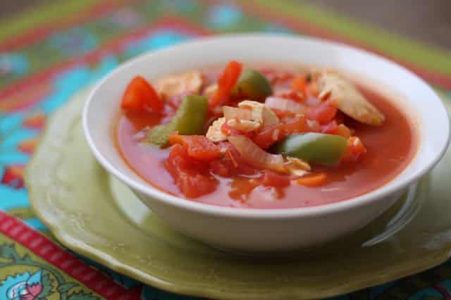 Spicy Chili Chicken and Vegetable Soup recipe by Barefeet In The Kitchen