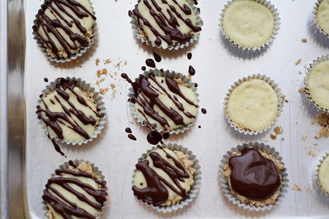 Miniature Vanilla Bean Cheesecakes with Almond Crust recipe by Barefeet In The Kitchen