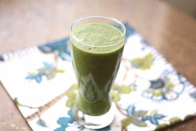 Apple Banana Grape Chia Kale Smoothie recipe by Barefeet In The Kitchen