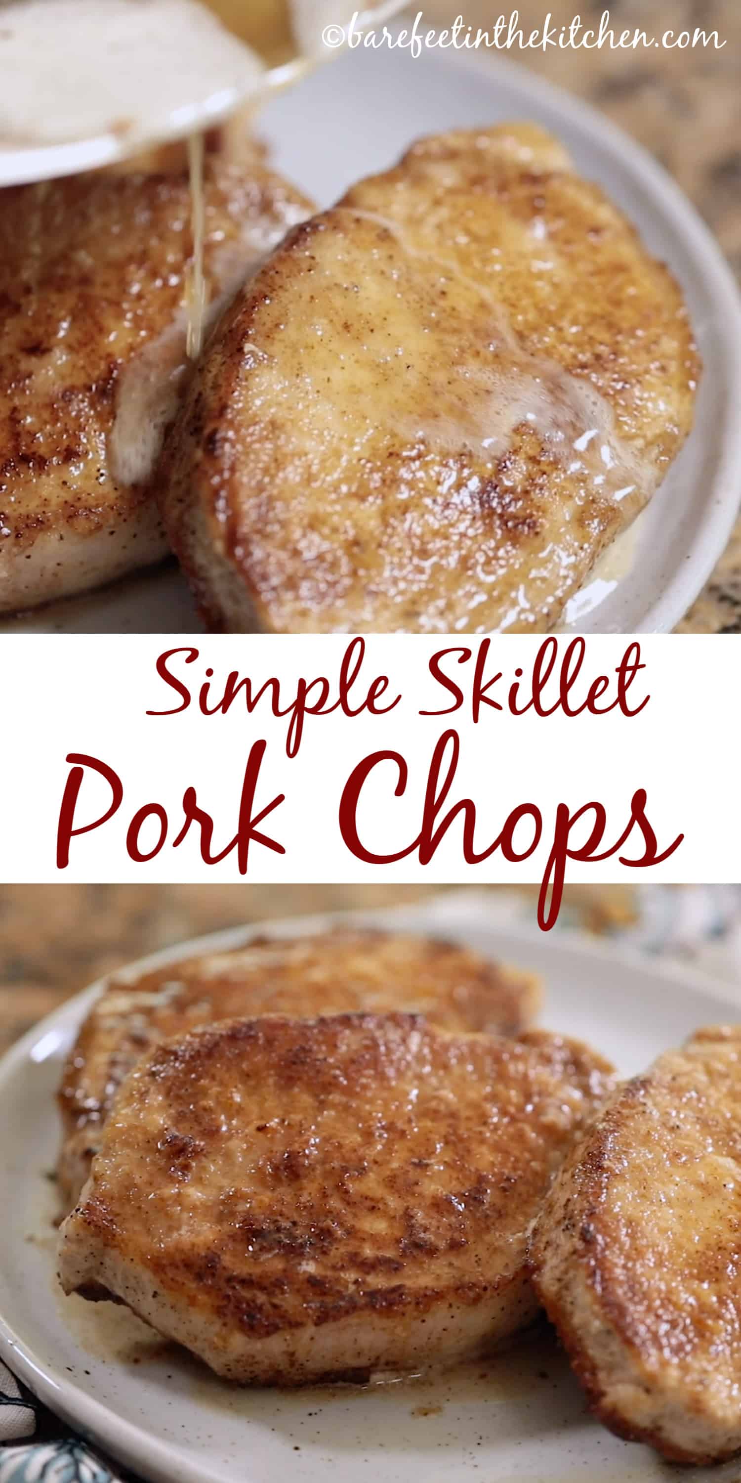 Simple Skillet Pork Chops | Barefeet in the Kitchen
