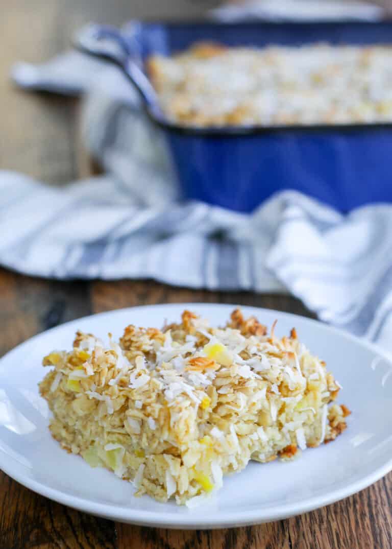 Pineapple Coconut Baked Oatmeal - Barefeet In The Kitchen