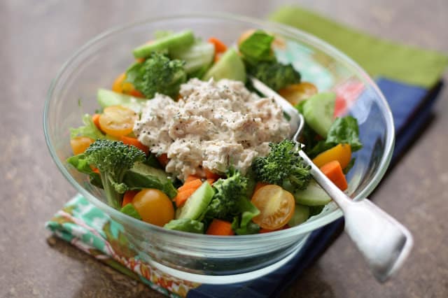 5 Minute Ranch Chicken Salad recipe by Barefeet In The Kitchen