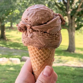 Chocolate Almond Ice Cream is a homemade favorite.